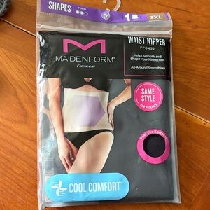 New 3xl Maidenform Waist Nipper Black shape wear flexees cool comfort